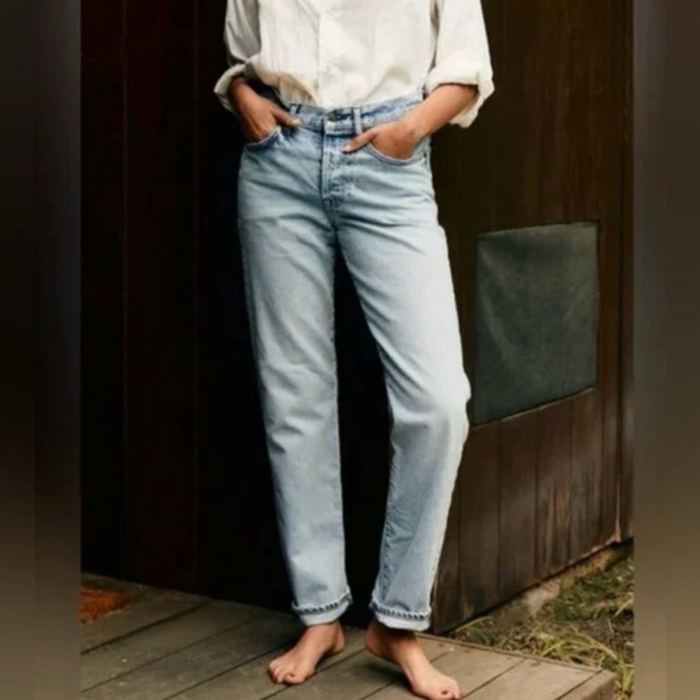 Light Wash High-Rise Straight Jeans - Women's Light Blue Jeans